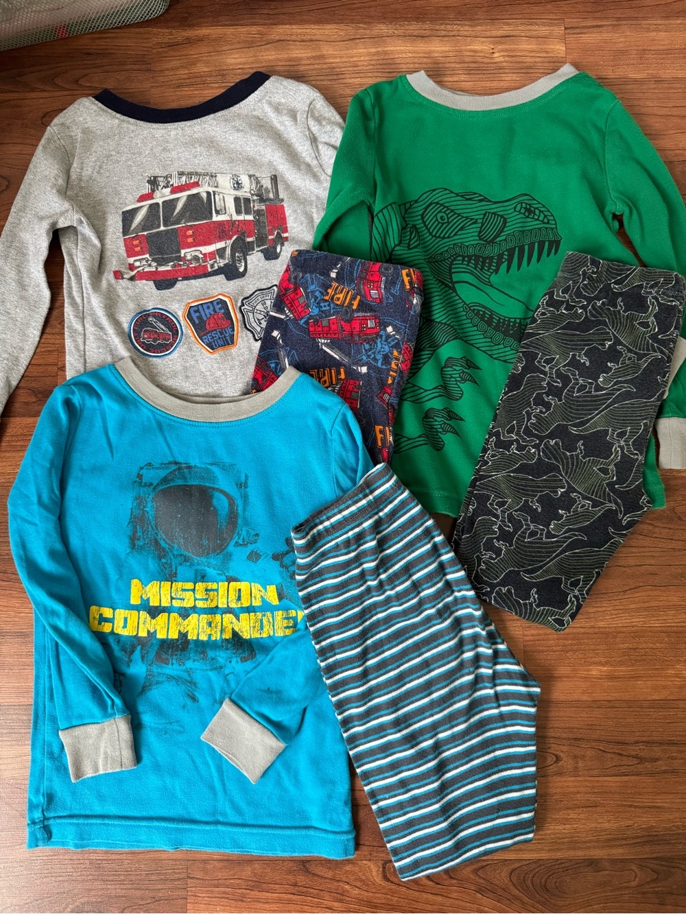 Kirkland Signature | 3 Sets of Pajamas - Dinosaur, Astronaut & Firetruck
